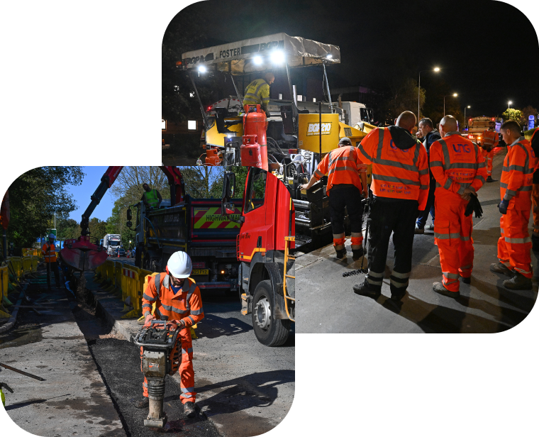 United Networks Group worker work with heavy machine