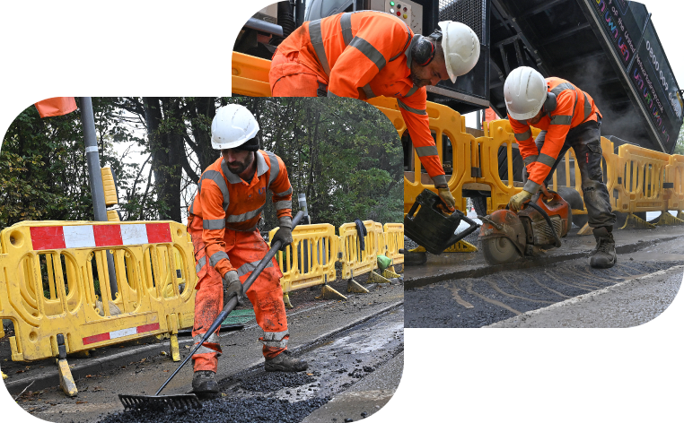 worker work on the road