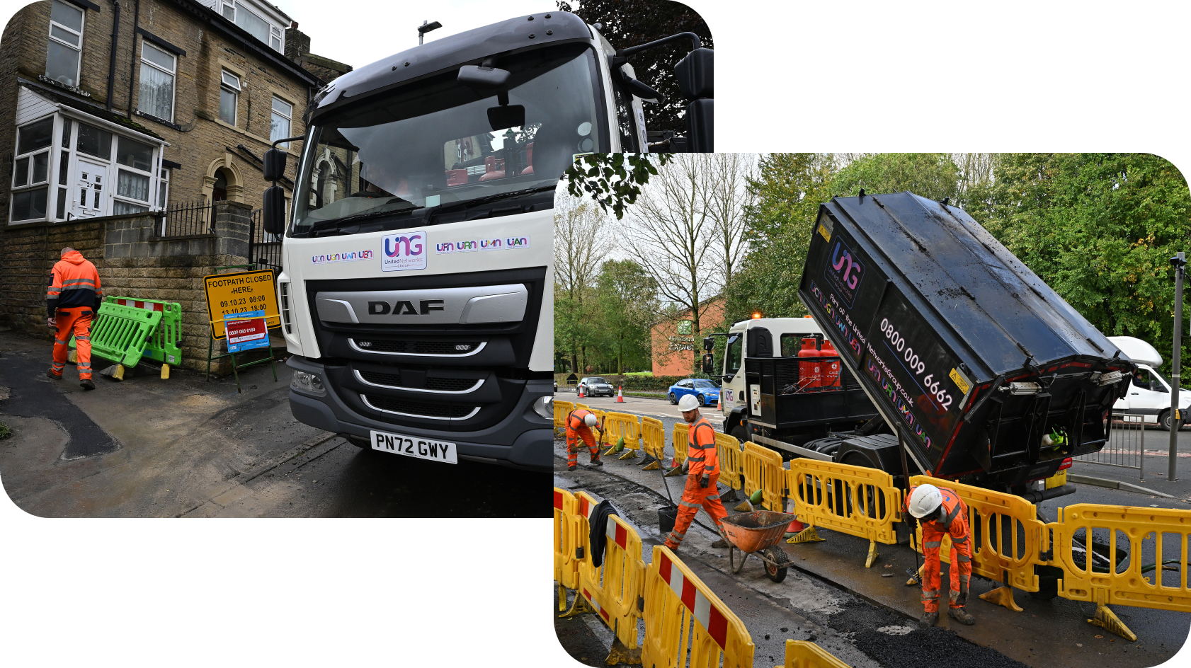 United Networks Group heavy machinery on the road